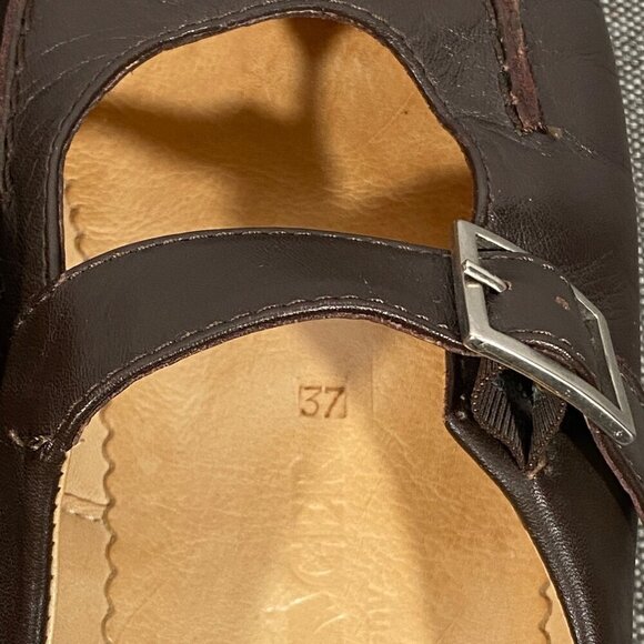 Haflinger mary Jane slip on clog shoes brown leather women’s 37 minimalist - Picture 6 of 14